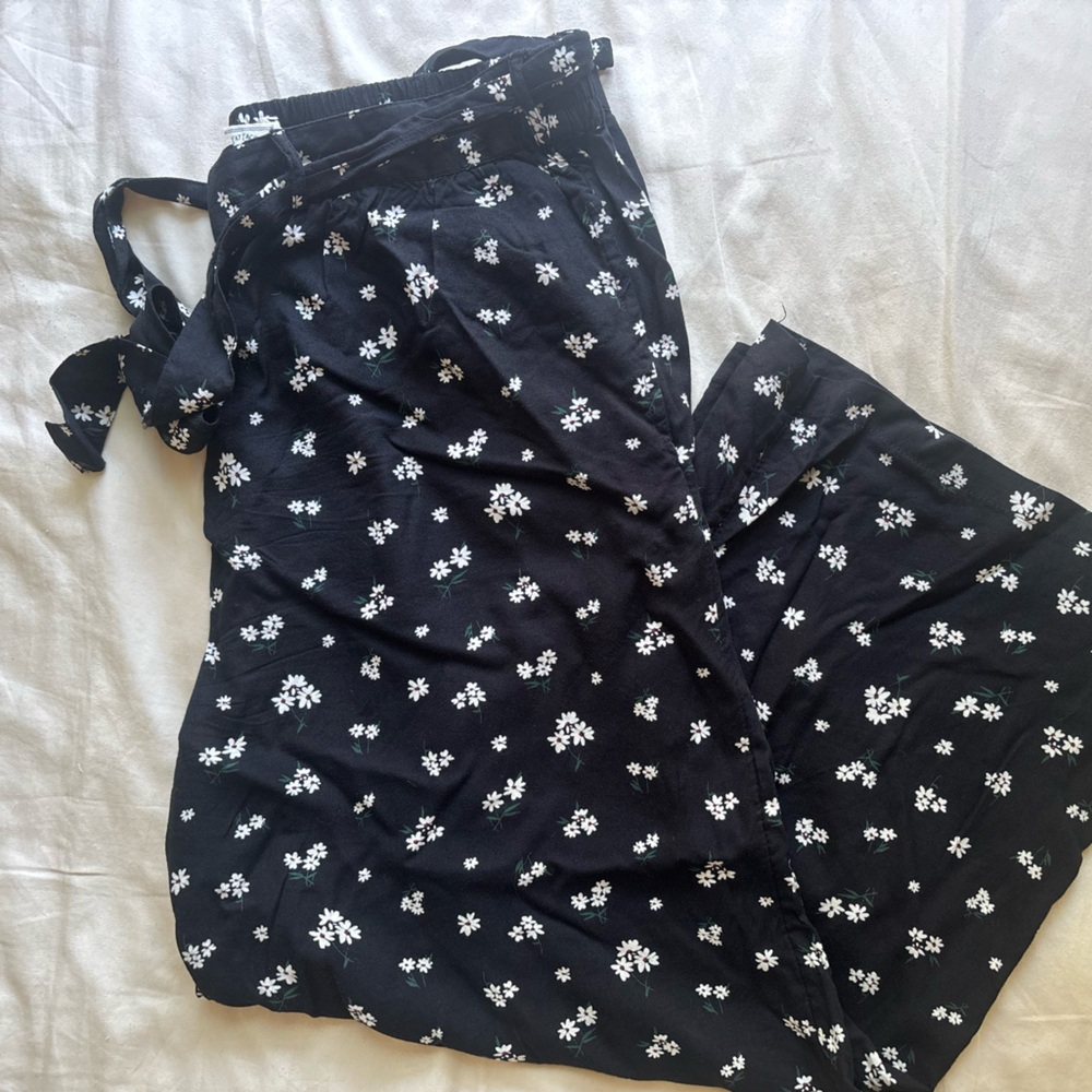 Fat Face Black Floral Pants